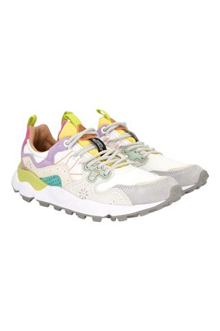 Sneaker  donna in nylon e camoscio multicolore. FLOWER MOUNTAIN | YAMANO 3 WOMAN-1I29 LIGHT LILIAC-WHITE
